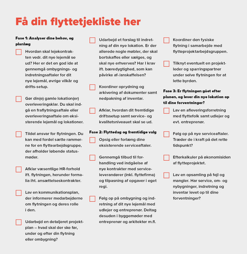 Få et overblik over din flyttetjekliste